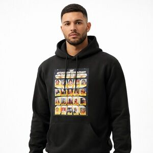 WWF Superstars Vintage Graphic‎ Hoodie Size XL Black
